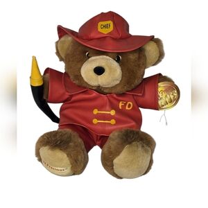 Vtg Dan Dee Collectors Choice 19" Teddy Precious Fire Chief Teddy Bear Large New